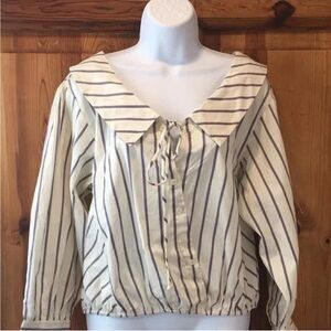 Free People Stripe Tie
Blouse Size XS